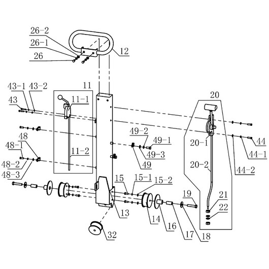 Рукоятка, тросы и рычаги Champion PC1645RH
